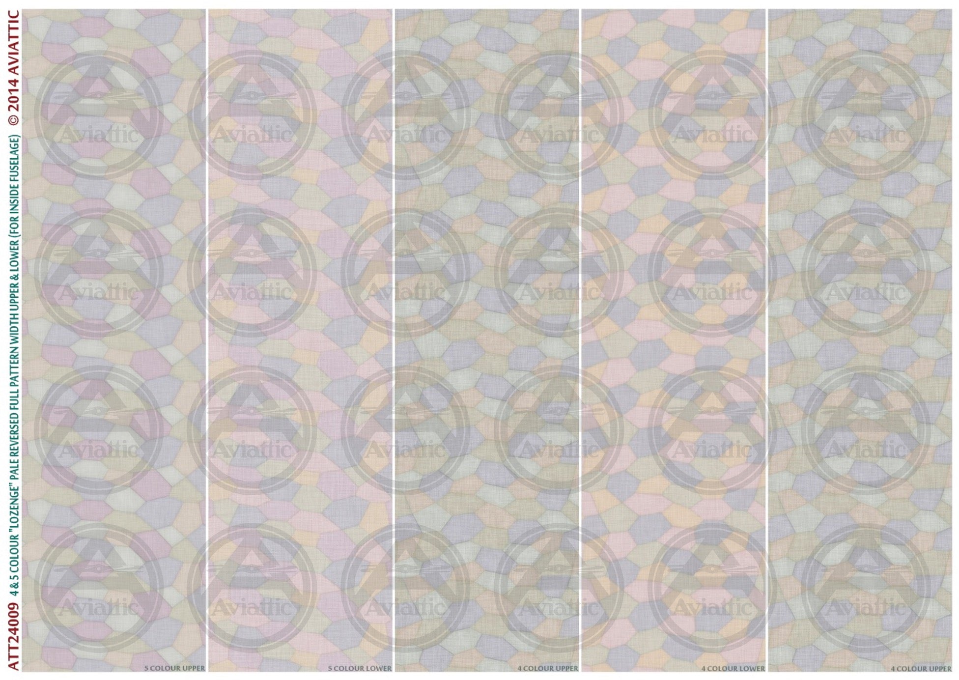 1/24 - 4 & 5 colour lozenge - interior pale reversed - full pattern - upper & lower surfaces