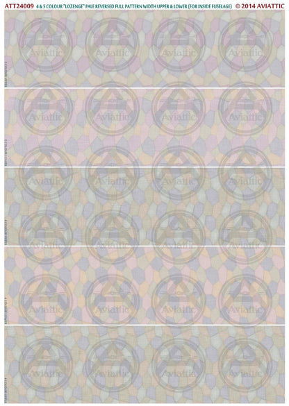 1/24 - 4 & 5 colour lozenge - interior pale reversed - full pattern - upper & lower surfaces