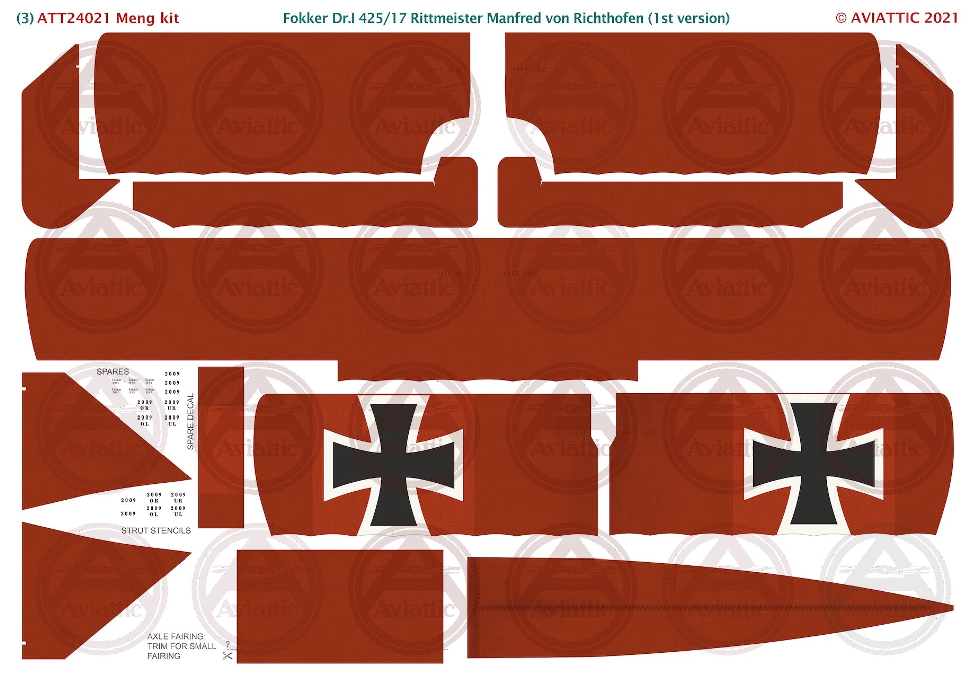 1/24 - Meng - Fokker Dr.I - 425/17 Rittmeister Manfred von Richthofen - 1st version