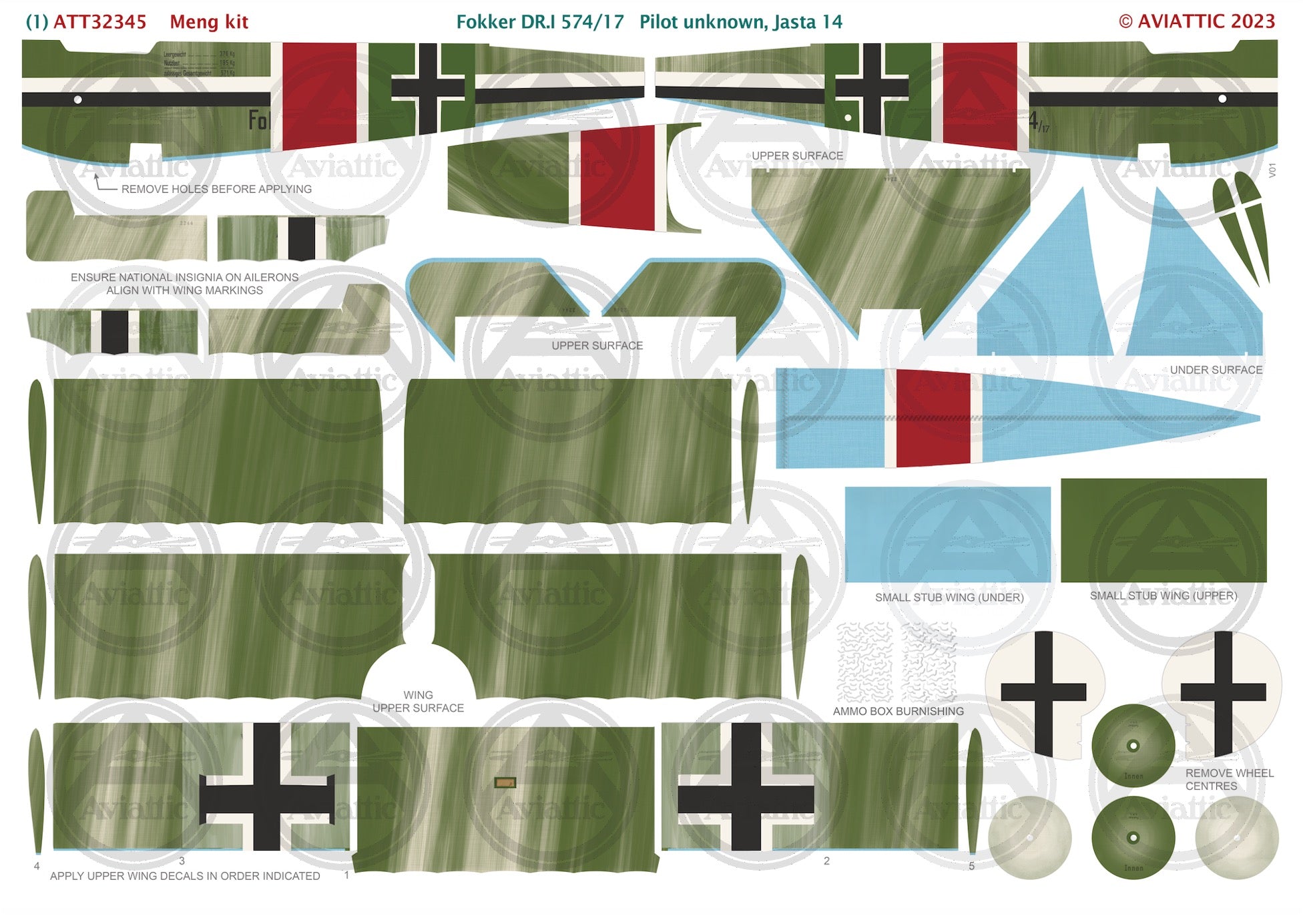 1/32 - Meng - Fokker Dr.I - 574/17 Pilot unknown - Jasta 14