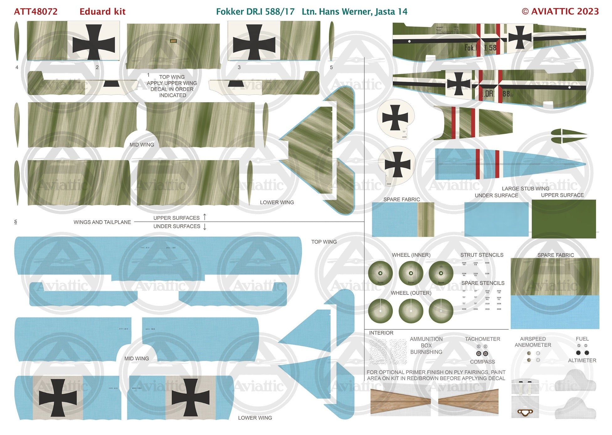 1/48 - Eduard - Fokker Dr.I - 588/17 Lt. Hans Werner - Jasta 14