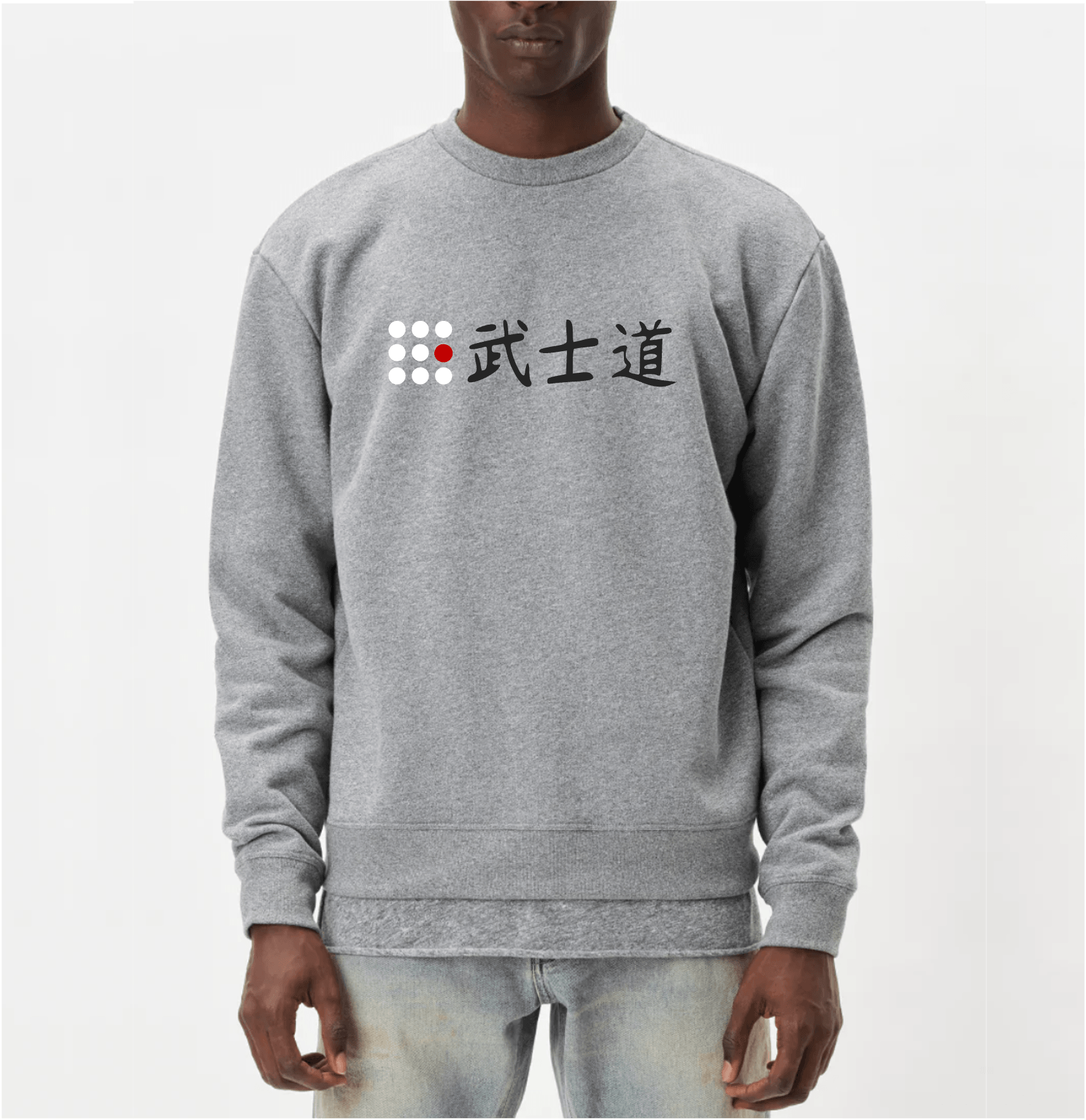 Men Sweater Grey Melange - Bushido