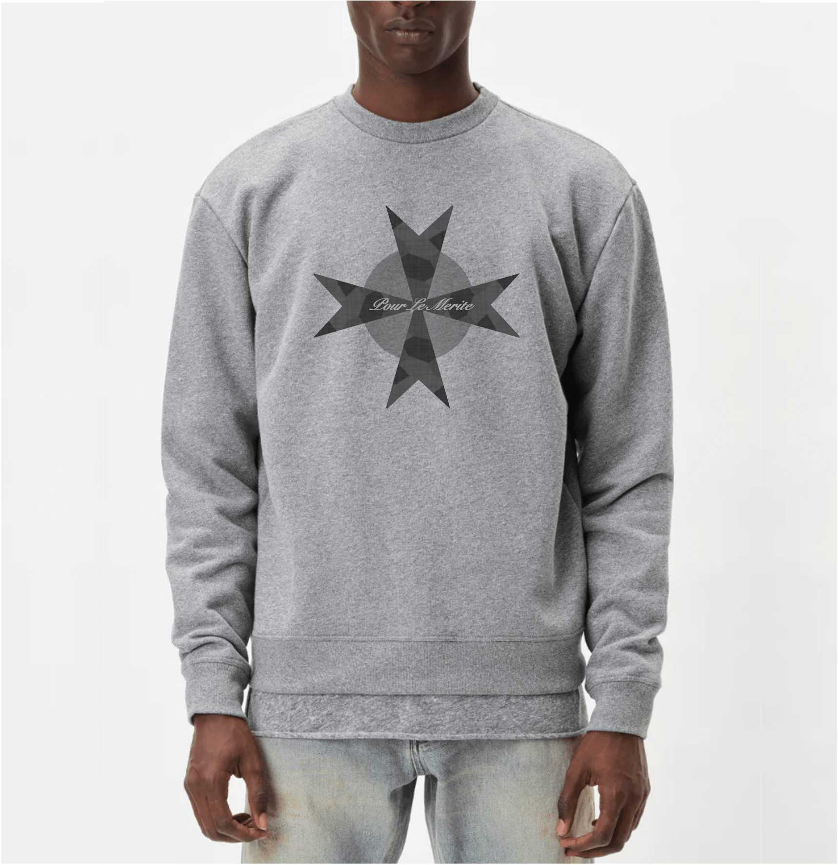 Men Sweater Grey Melange - Pour Le Merite 0002/24