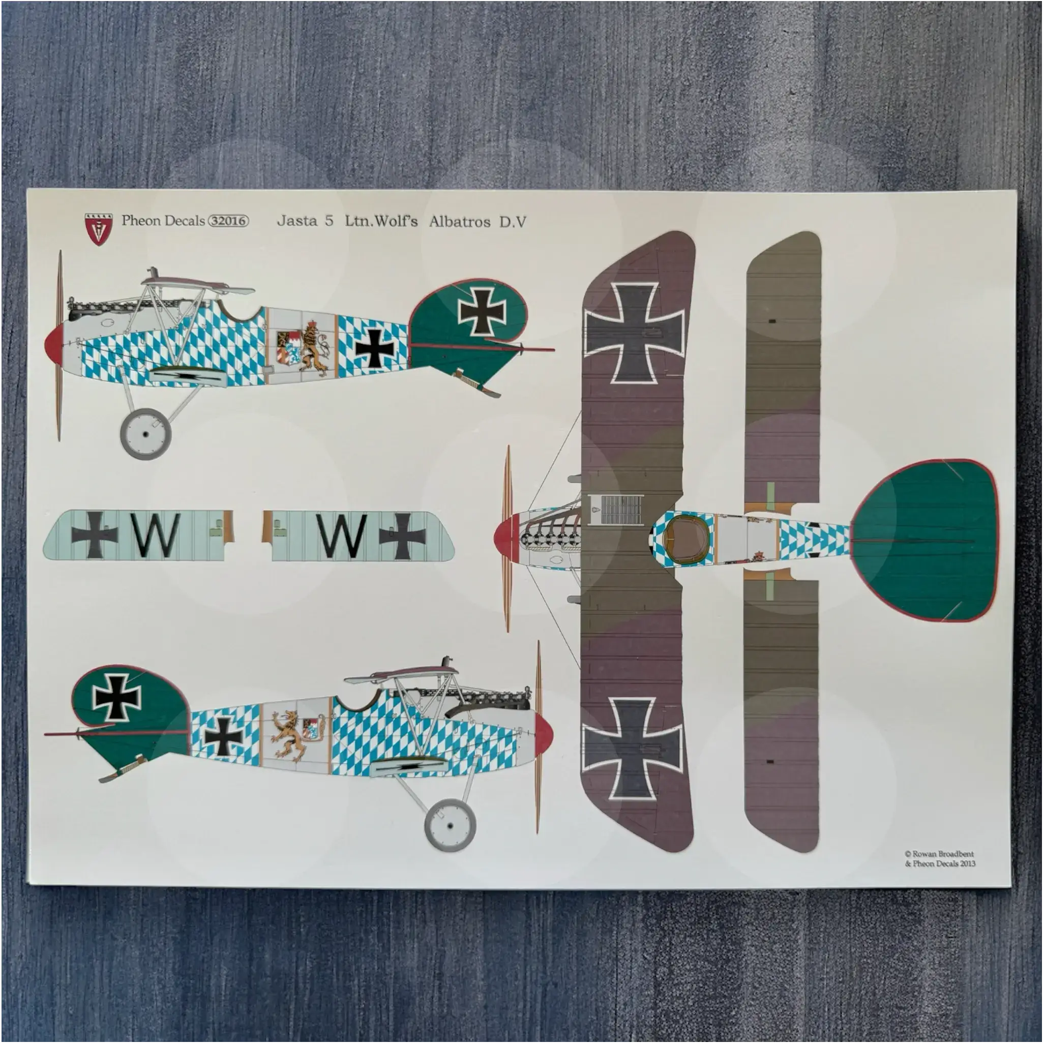 Pheon Decals - Albatros D.V Ltn. Wolff Jasta 5 2nd Edition - 1/32 scale - 32016