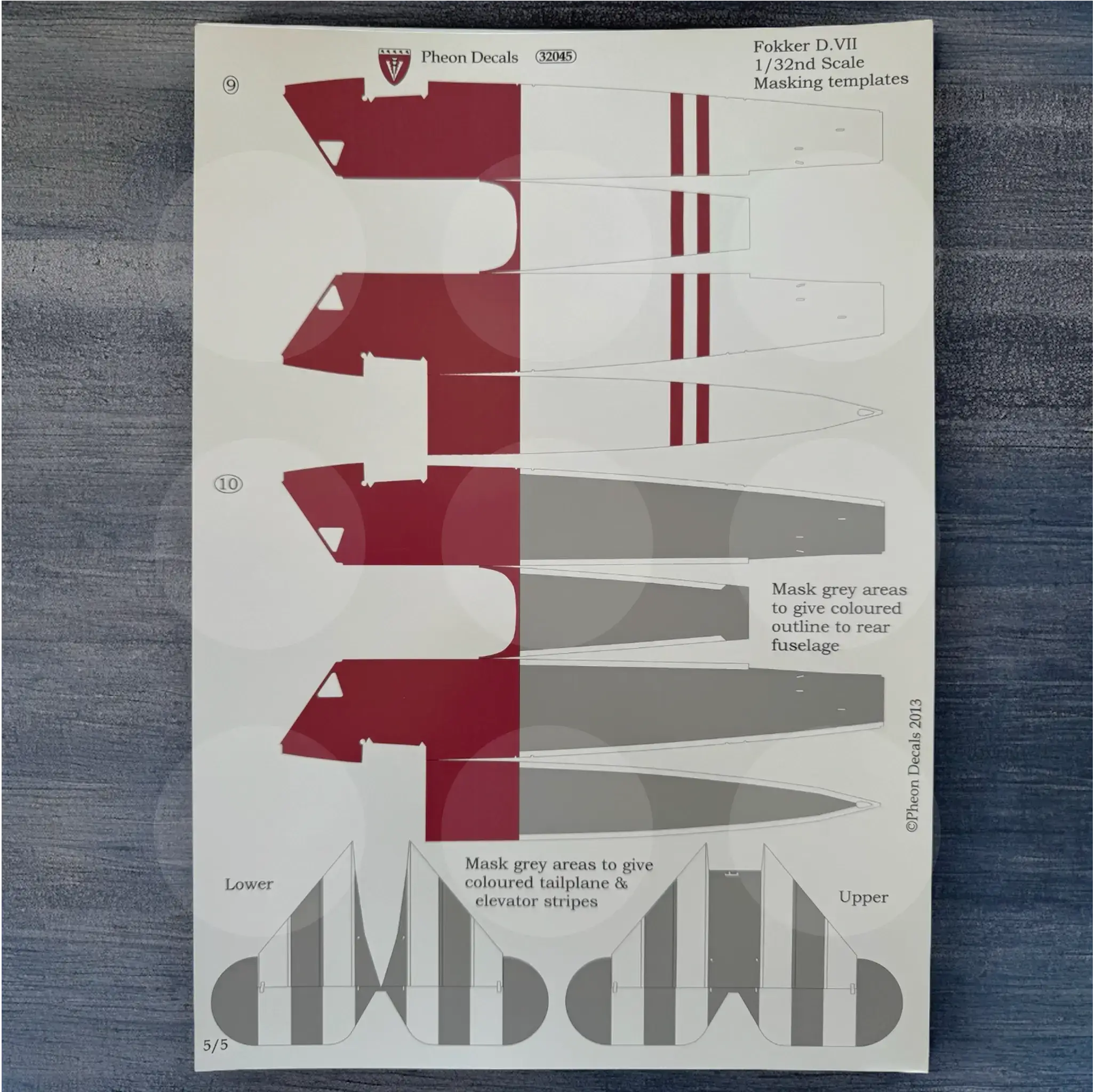 Pheon Decals - Fokker D.VII OAW & Alb of Jasta 18 - 1/32 scale - 32045