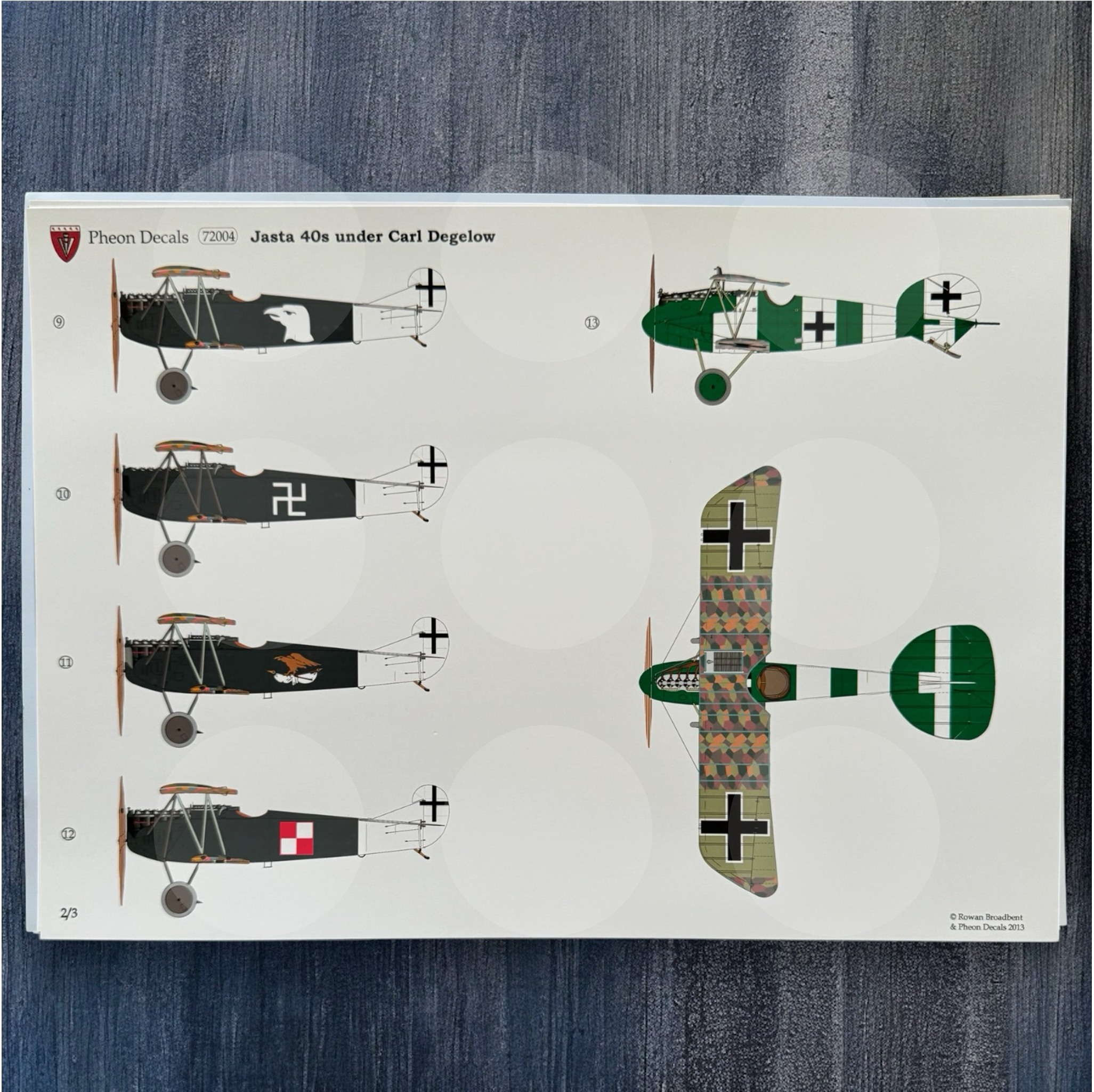 Pheon Decals - Jasta 40 under Carl Degelow  - 1/72 scale - 72004